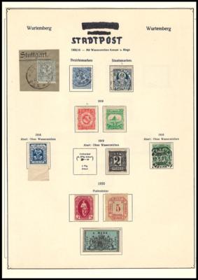 */Briefstück - Deutschland - kl. Partie private Stadtpostmarken, - Briefmarken und Ansichtskarten