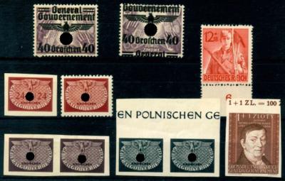 **/* - Generalgvmt. Polen Abarten: Mi.124U, - Briefmarken und Ansichtskarten