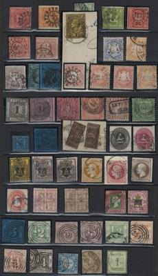 .gestempelt/Briefstück - Bayern recht gute Sammlung mit u.a. Nr.4 Type I,19, - Stamps and postcards