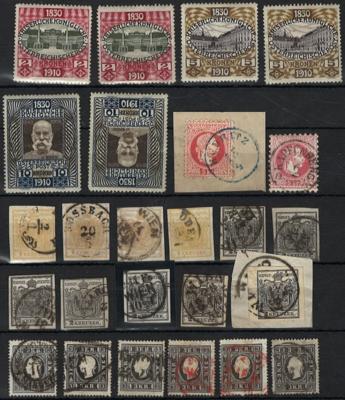 .gestempelt/*/Briefstück - Sammlung Österr. Monarchie ab 1850 u.a. mit 2k/10K aus 1910 * (doppelt, - Stamps and postcards