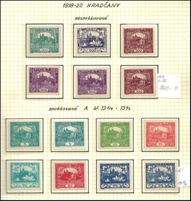 **/*/gestempelt - Gepflegte Sammlung CSR 1918/1937 tls. spez. auch bessere Aufdrucktypen, - Stamps and postcards