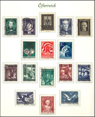 .gestempelt/* - Österr. - Sammlung  1945/1955, - Briefmarken und Ansichtskarten