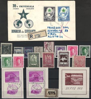 .gestempelt/*/Poststück - Sammlung Jugosl. ca. 1918/1965, - Stamps and postcards