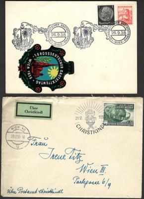 .gestempelt/*/Poststück - Schachtel mit - Stamps and postcards