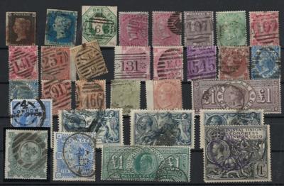 .gestempelt/* - Sammlung Großbrit. ca. 1840/1941 mit etwas Post im Ausland, - Stamps and postcards