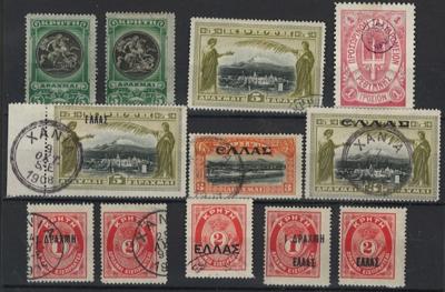 .gestempelt/* - Sammlung Kreta ca. 1900/1910 incl. etwas Portom., - Stamps and postcards