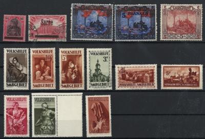 */gestempelt/** - Sammlung Saargebiet incl. Dienst, - Stamps and postcards