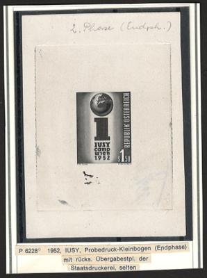(*) - Österr.   ANK. Nr. 990 "JUSY-Camp 1952)" Einzelabzug in Schwarz (Endphase), - Francobolli e cartoline