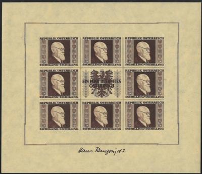 ** - Österr. - RENNERBLOCK (wie übl. mit div. Unebenh.), - Stamps and postcards