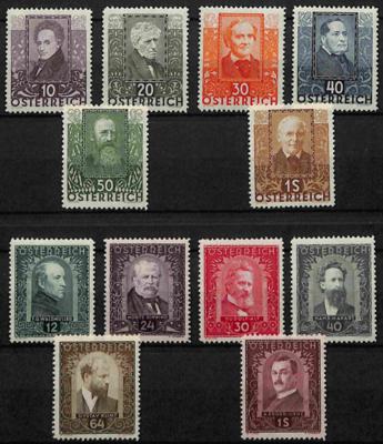 ** - Österreich 1931/32 Nr.524-29 (Dichter) und Nr.545-50 (Maler), - Známky a pohlednice