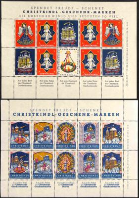 ** - Österreich Christkindl 2 Vignetten-Bögen der Firma "Terraphot", - Stamps and postcards