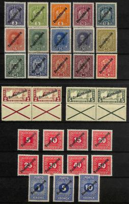 ** - Österreich Nr.228-42 (Freimarken 1918), - Briefmarken und Ansichtskarten