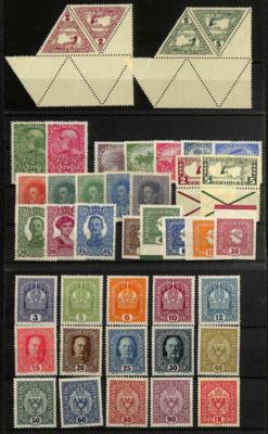 ** - Österreich postfrische Sätze 1914/18 - u.a. Nr.185-89, - Briefmarken und Ansichtskarten