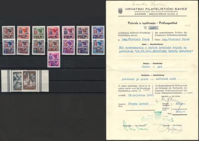 */** - Sammlung Kroatien 1941/1945 u.a. mit Nr. 24/38 ** mit Prüfungsattest Vladimir Fleck, - Stamps and postcards
