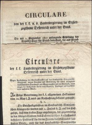 Poststück - Österr. 1810/1819 2 Circulare - Stamps and postcards