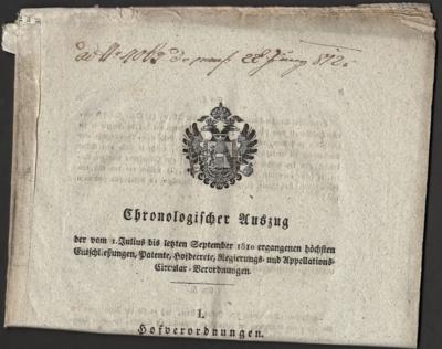 Poststück - Österr. 1810 Chronologischer - Známky a pohlednice