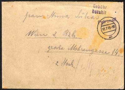 Poststück - Österr. 1945 - Stempelprovisorium - Briefmarken und Ansichtskarten