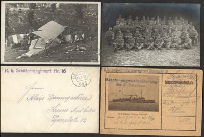 Poststück - Österr. Feldpost WK I - Sammlung Landwehr - Schützenregimenter, - Briefmarken und Ansichtskarten