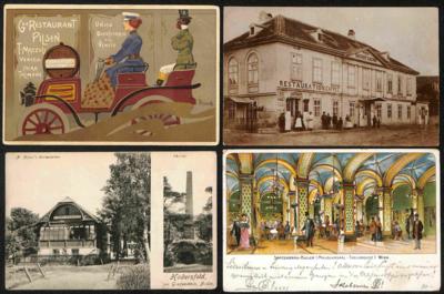 Poststück - Österr. - Partie Cafes und Wirtshäuser, - Stamps and postcards
