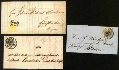 Poststück - Österreich 1850/57 6 Briefe der I. Ausgabe, - Stamps and postcards