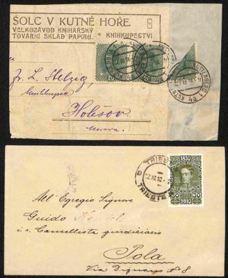 Poststück - Österreich 1900/21 13 Poststücke, - Briefmarken und Ansichtskarten