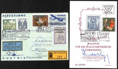 Poststück - Österreich Christkindl - Partie verschiedener Belege, - Briefmarken und Ansichtskarten