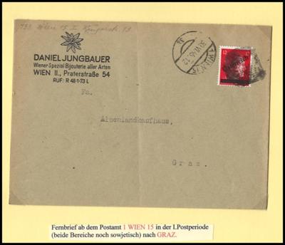 Poststück - Österreich I. Wiener Aushilfsausgabe - Briefmarken und Ansichtskarten