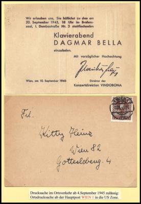 Poststück - Österreich Interess. Partie Wappenfrankaturen 1945 von Drucksachen bis Briefe div. Gewichtsklassen, - Briefmarken und Ansichtskarten