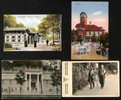 Poststück - Partie Karlsbad u. Franzensbad, - Stamps and postcards