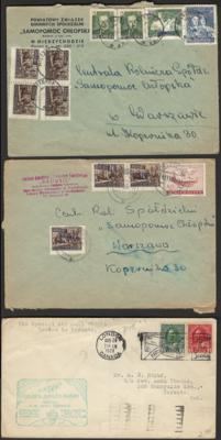 Poststück/*/(*)/** - Partie Poststücke Europa u. Übersee u.a. Nachkriegs- Polen, - Francobolli e cartoline