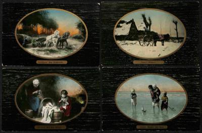 Poststück - partie Rahmen - Künstlerkarten aus einer Serie, - Stamps and postcards