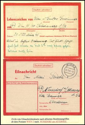 Poststück - Partie WIENer Bedarfspost 1945, - Známky a pohlednice
