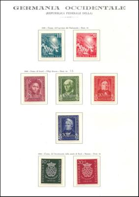 ** - BRD  - Sammlung  1949/1987, - Briefmarken und Ansichtskarten