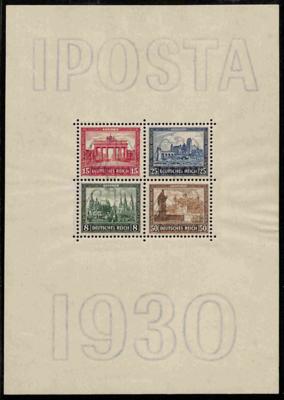 ** - Dt. Reich 1930 IPOSTA-Block, - Briefmarken und Ansichtskarten