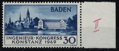 ** - Franz. Zone - Baden Nr. 46 II (Ingenieur - Kongress 1949), - Briefmarken und Ansichtskarten