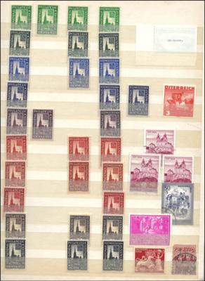 **/*/gestempelt - Österreich Partie mit WIPA-Vignetten, - Stamps and postcards