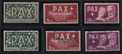 **/gestempelt - Partie Schweiz ca. 1944/1965 u.a. mit PAX ** und gestempelt, - Známky a pohlednice