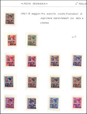 **/* - Kroatien - reichh. Sammlung  1941/45, - Briefmarken und Ansichtskarten