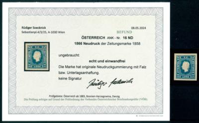 * - Österr. - Neudrucke 1866 -Nr. 16ND - Briefmarken und Ansichtskarten