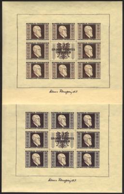 ** - Österr. - RENNERBLOCK, - Briefmarken und Ansichtskarten