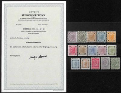 ** - Österreich Nr.69-83 (Freimarken - Briefmarken und Ansichtskarten