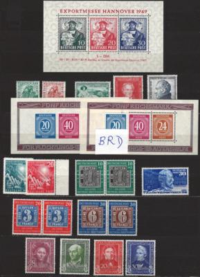 ** - Partie BRD ab 1949 mit POSTHORNSERIE sowie etwas Nachkriegsbes. und Spezialteil Freimarkenausg. Berühmte Deutsche, - Briefmarken und Ansichtskarten