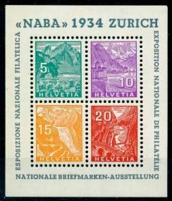 ** - Schweiz 1934 NABA-Block tadellos - Známky a pohlednice