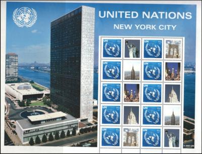 ** - UN New York Sammlung 1951-2007 soweit kpl. mit vielen Kleinbogen Gefährdete Arten, - Stamps and postcards