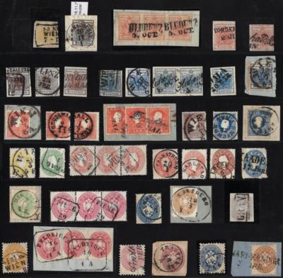 gestempelt/Briefstück - Österreich 1850-74 Partie - Stamps and postcards