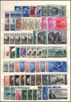 gestempelt/*/** - Italien - reichh. Partie Dubl. ca. 1940/1970 mit einigen mittl. Sätzen, - Stamps and postcards