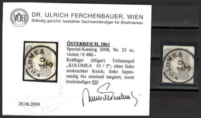 gestempelt - Österr. Nr. 23 violett, - Briefmarken und Ansichtskarten