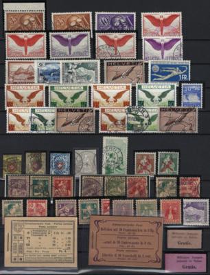 gestempelt/*/**/(*) - Sammlung Schweiz ca. 1850/1944, - Stamps and postcards