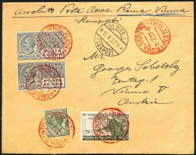 Italien Flugpost 1927 Brief vom - Stamps and postcards