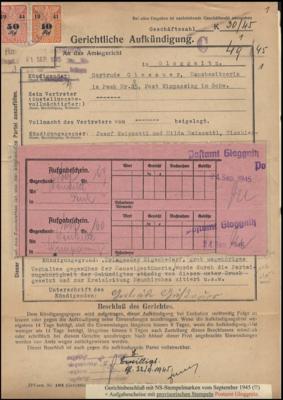 Poststück - Bezirk Neunkirchen 1945 Provisorien aus Gloggnitz, - Briefmarken und Ansichtskarten